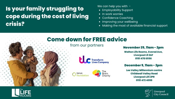Support Event at Life Rooms For Parents &amp; Carers - Nov 25th &amp; Dec 9th